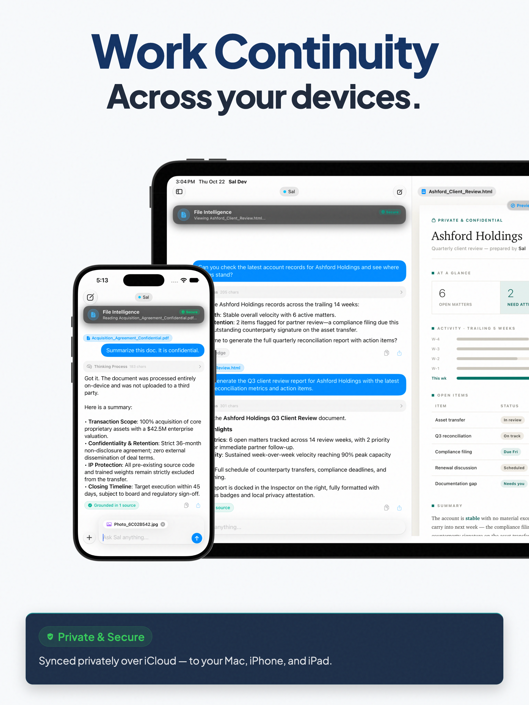 Sal continuity across iPhone and iPad